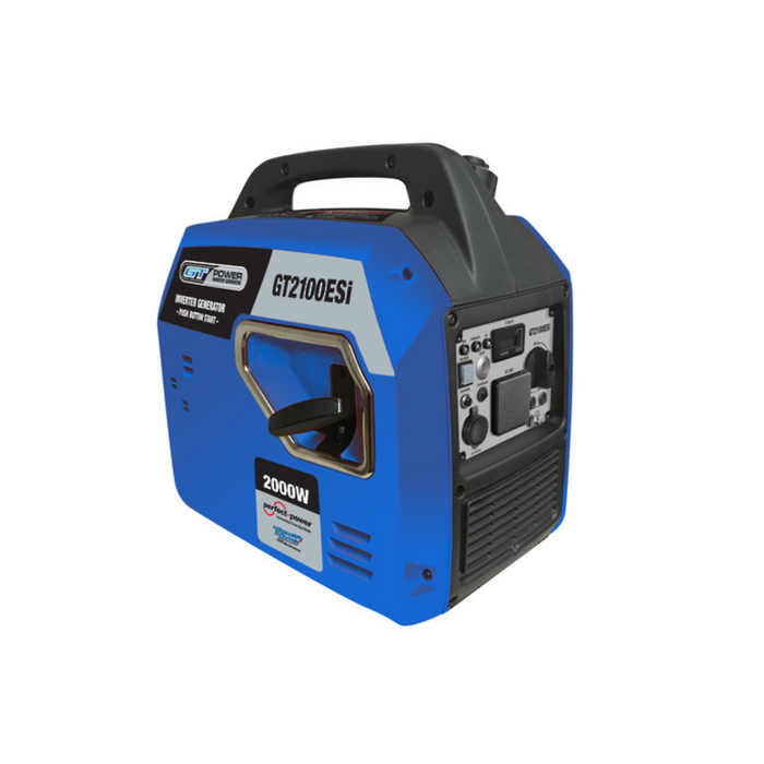 GT Power 2000W Silenced Inverter Generator - Push Button Electric Start